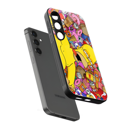 drunk homer simpsons back phone cover | glass case for samsung galaxy s24 fe