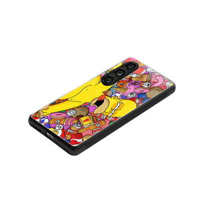 drunk homer simpsons back phone cover | glass case for samsung galaxy s24 fe