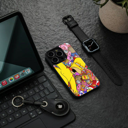 drunk homer simpsons back phone cover | glass case for iphone 16 pro