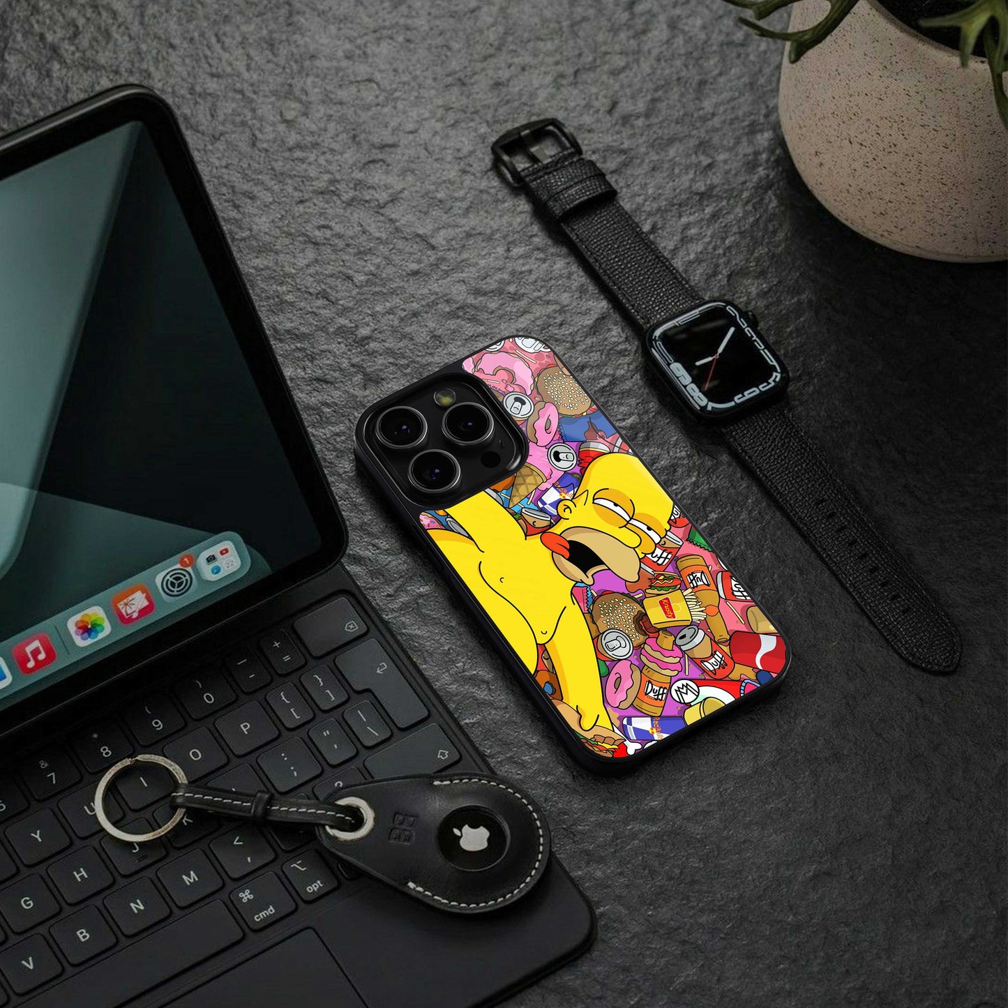 drunk homer simpsons back phone cover | glass case for iphone 13 pro max