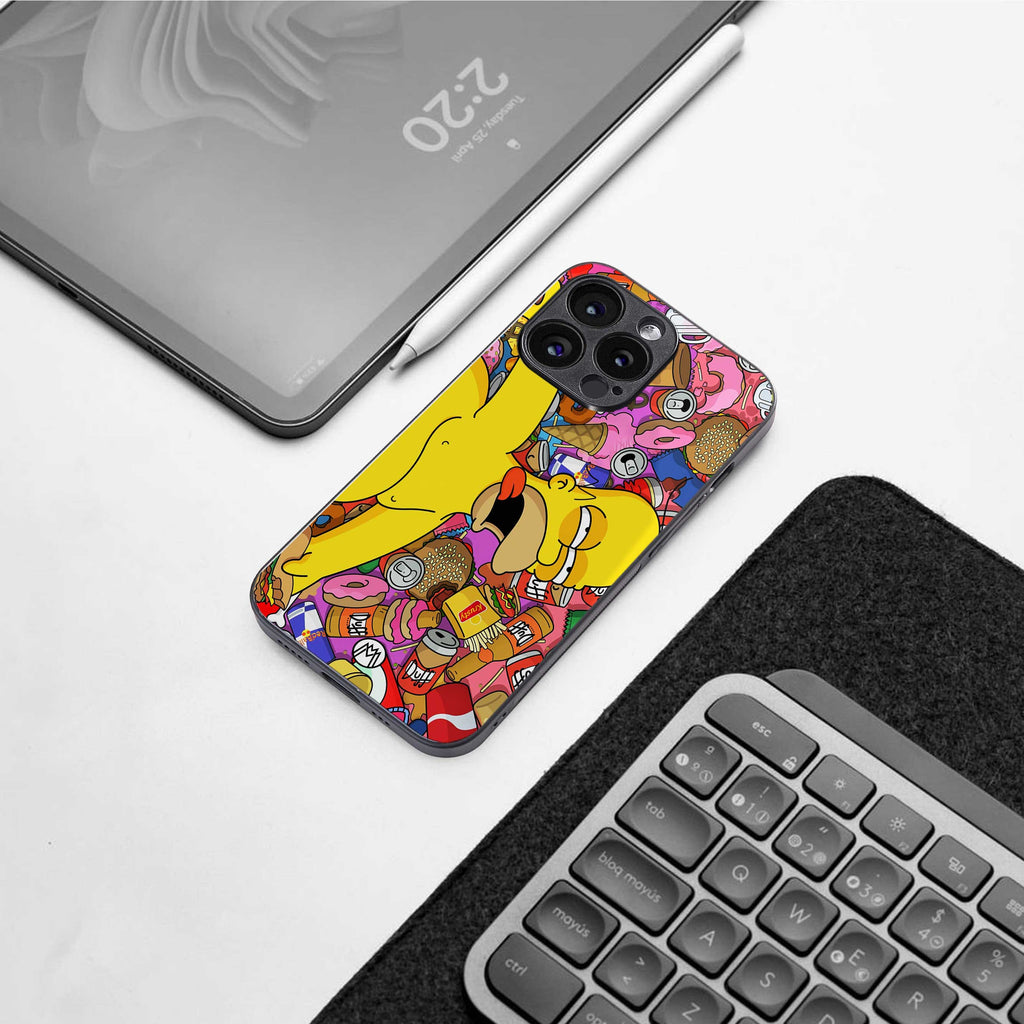 drunk homer simpsons back phone cover | glass case for samsung galaxy s23