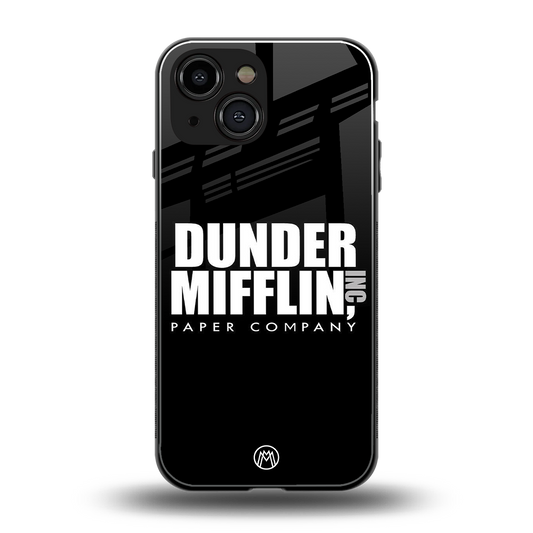 dunder mifflin back phone cover | glass case for iphone 13 mini