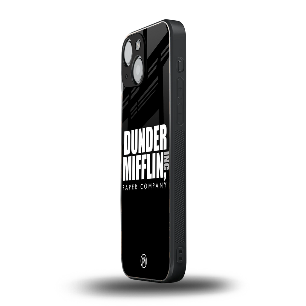 dunder mifflin back phone cover | glass case for iphone 13 mini
