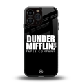 dunder mifflin back phone cover | glass case for iphone 13 pro max