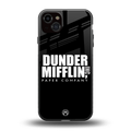 dunder mifflin back phone cover | glass case for iphone 15 plus