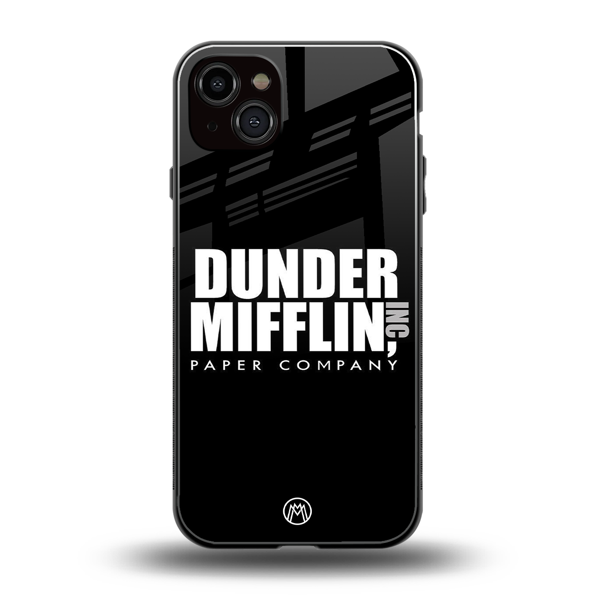 dunder mifflin back phone cover | glass case for iphone 15 plus