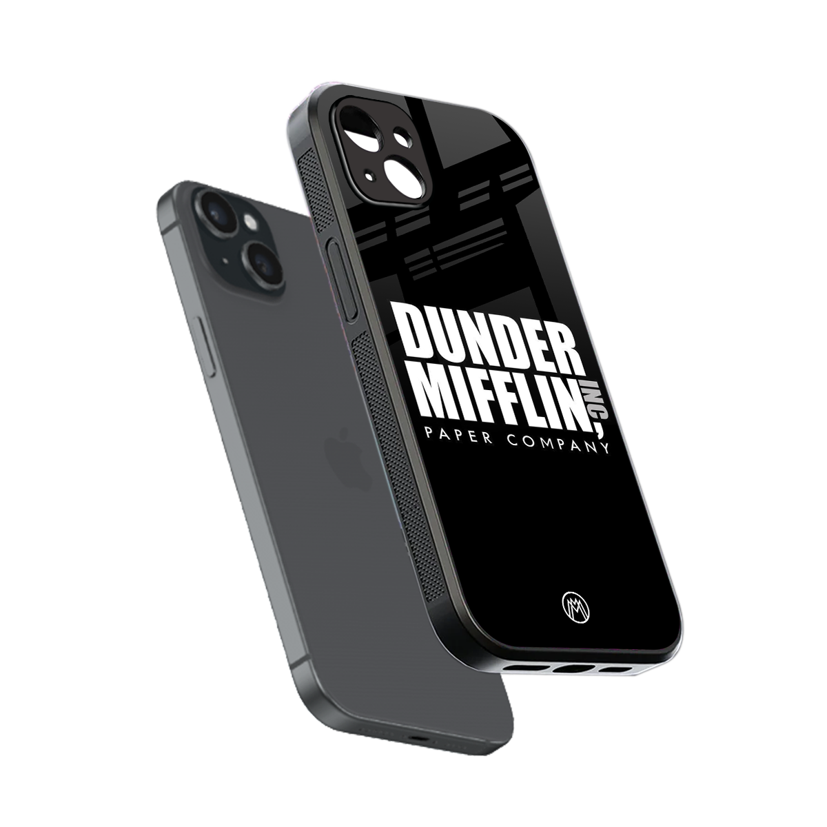 dunder mifflin back phone cover | glass case for iphone 15 plus