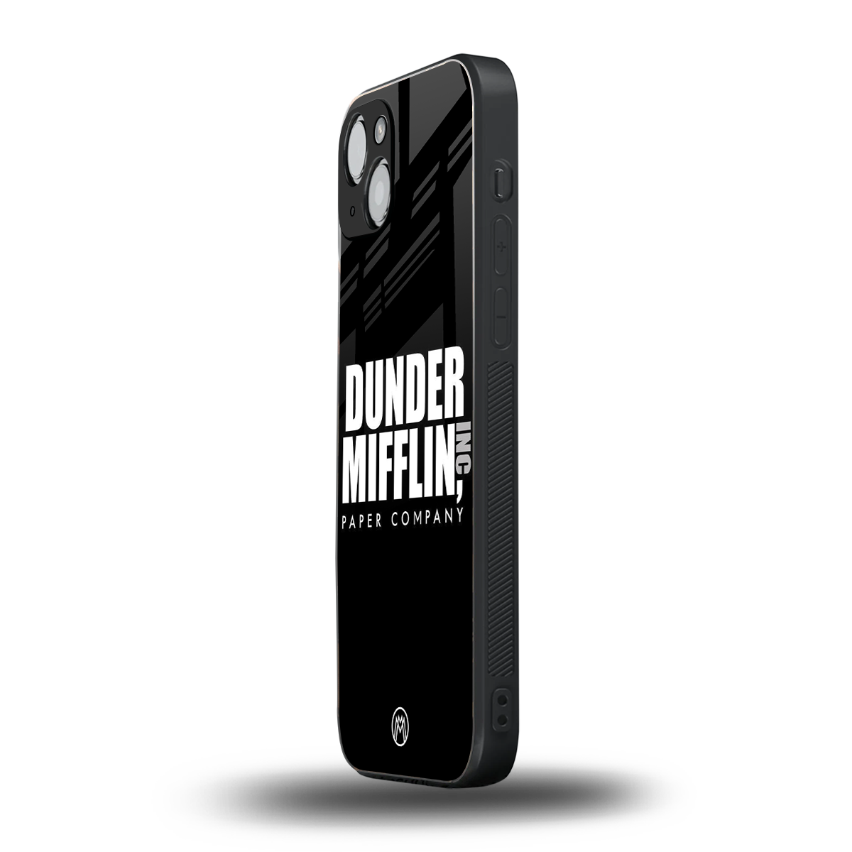 dunder mifflin back phone cover | glass case for iphone 15 plus
