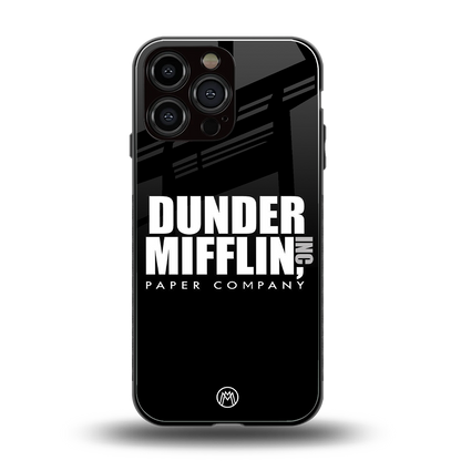 dunder mifflin back phone cover | glass case for iphone 14 pro max