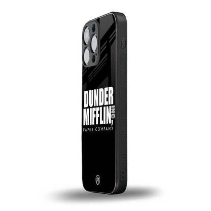 dunder mifflin back phone cover | glass case for iphone 14 pro max
