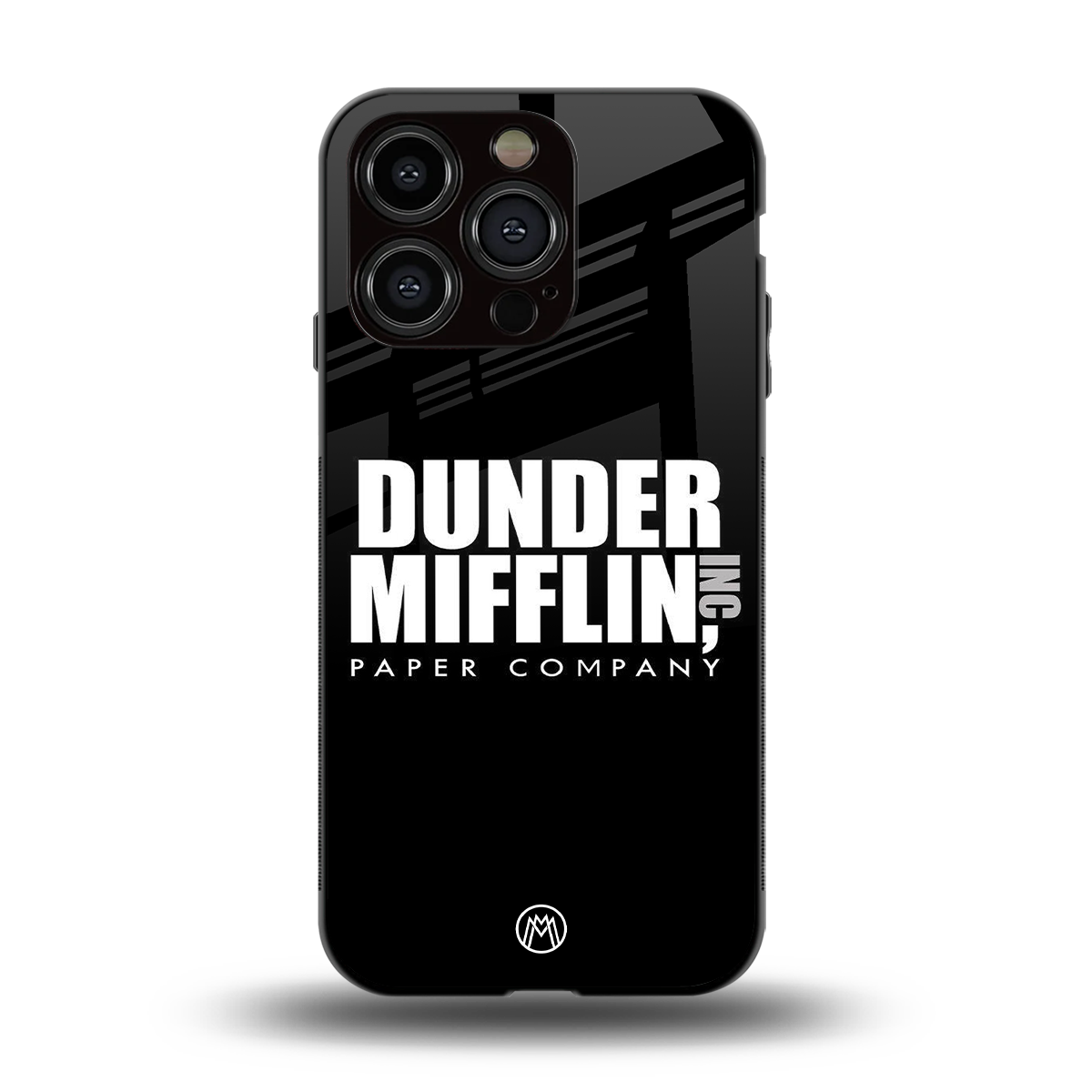 dunder mifflin back phone cover | glass case for iphone 15 pro