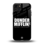 dunder mifflin back phone cover | glass case for iphone 15