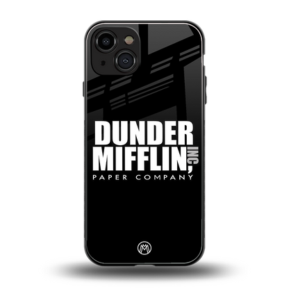 dunder mifflin back phone cover | glass case for iphone 15