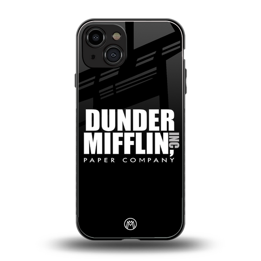 dunder mifflin back phone cover | glass case for iphone 15