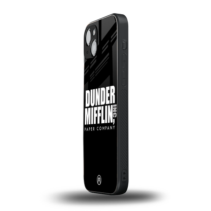 dunder mifflin back phone cover | glass case for iphone 15