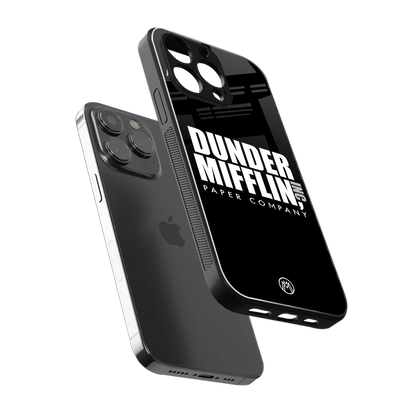 dunder mifflin back phone cover | glass case for iphone 15 pro