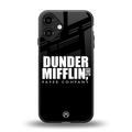 dunder mifflin back phone cover | glass case for iphone 16 plus