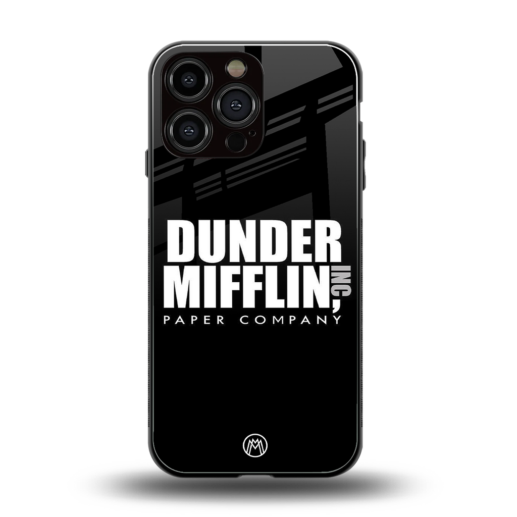 dunder mifflin back phone cover | glass case for iphone 16 pro max