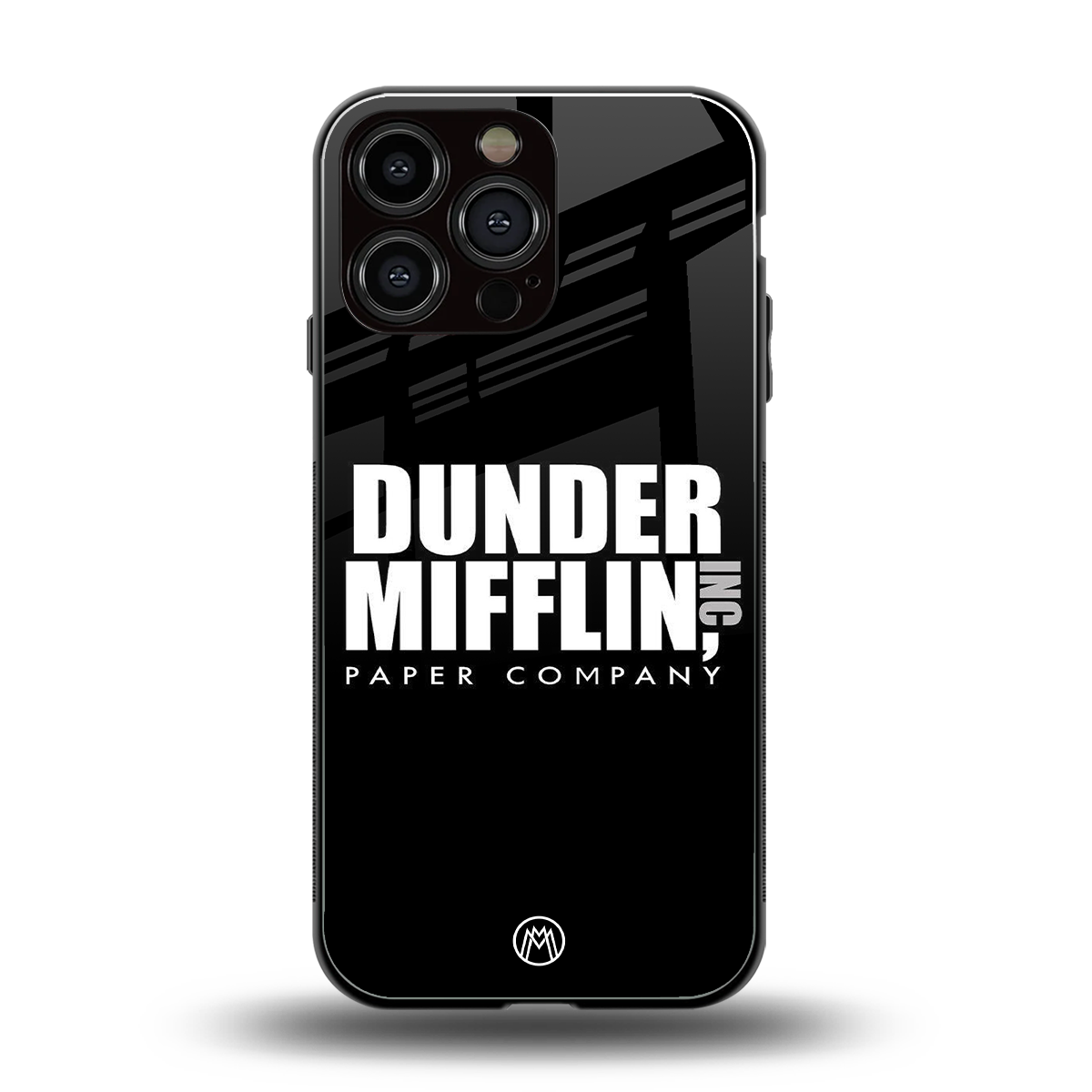 dunder mifflin back phone cover | glass case for iphone 16 pro max