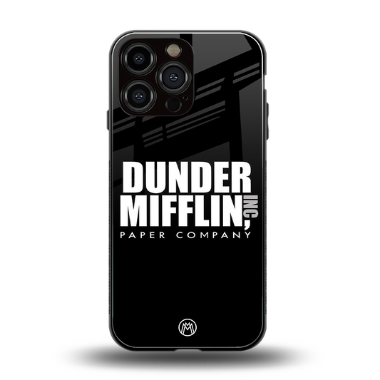 dunder mifflin back phone cover | glass case for iphone 16 pro max