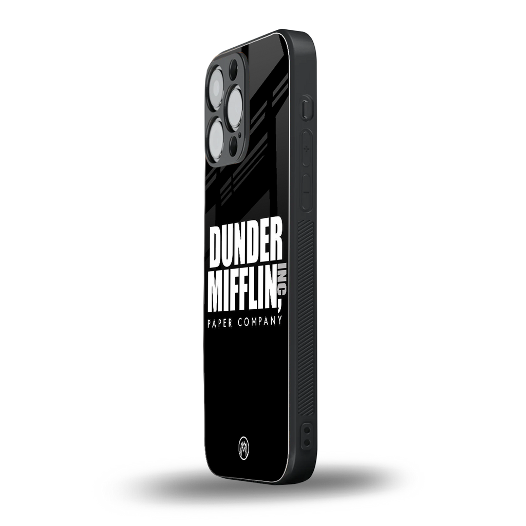 dunder mifflin back phone cover | glass case for iphone 16 pro max