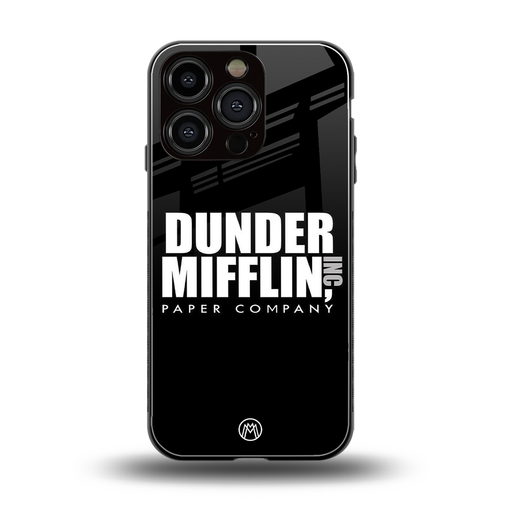 dunder mifflin back phone cover | glass case for iphone 16 pro