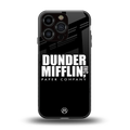 dunder mifflin back phone cover | glass case for iphone 16 pro