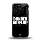 dunder mifflin back phone cover | glass case for iphone 16 pro
