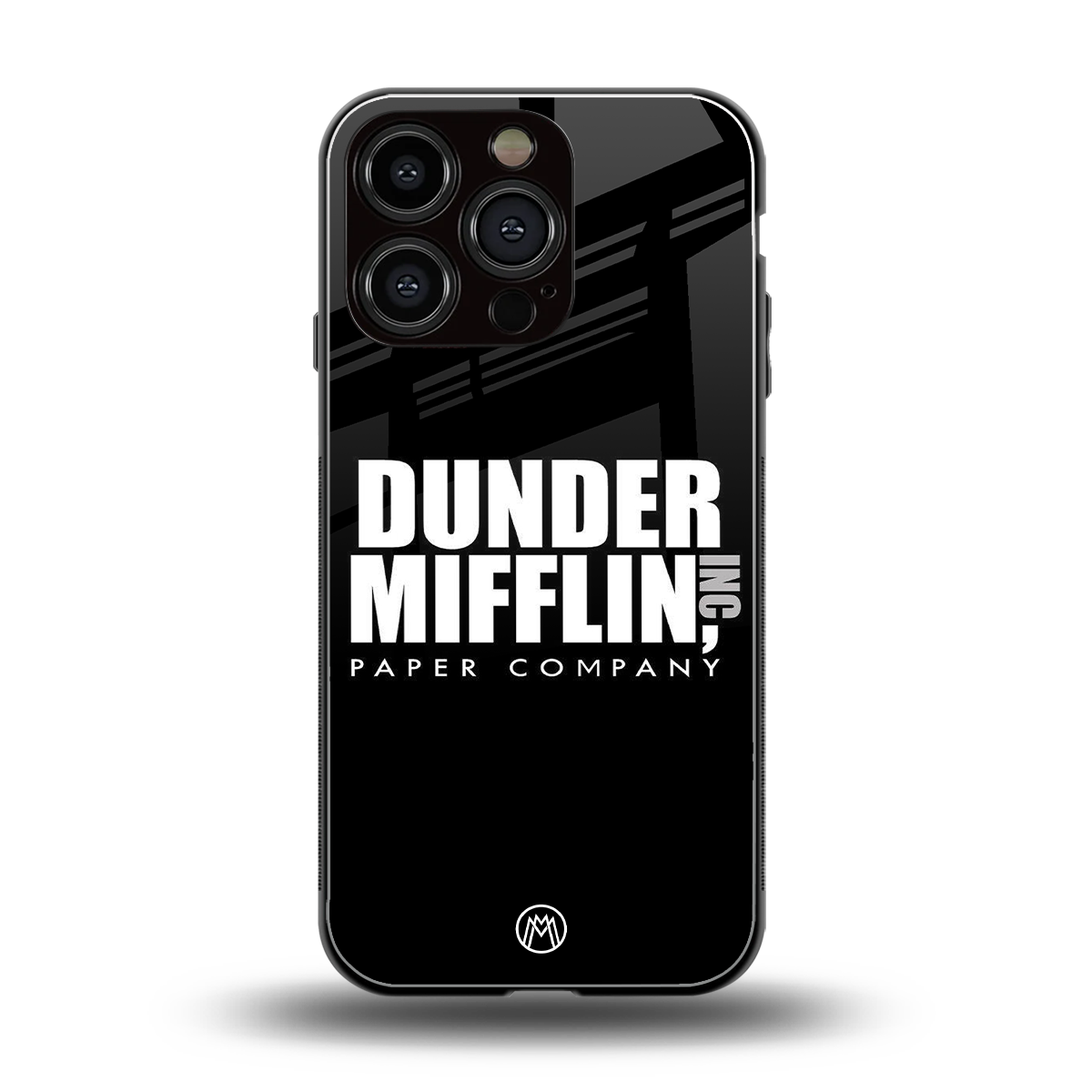 dunder mifflin back phone cover | glass case for iphone 16 pro