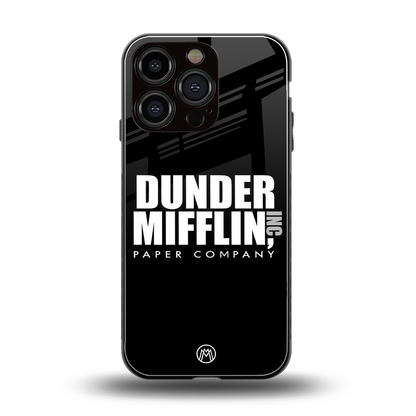 dunder mifflin back phone cover | glass case for iphone 16 pro