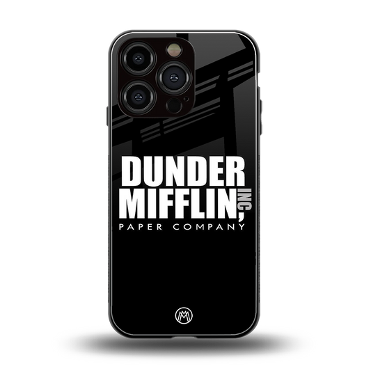 dunder mifflin back phone cover | glass case for iphone 16 pro