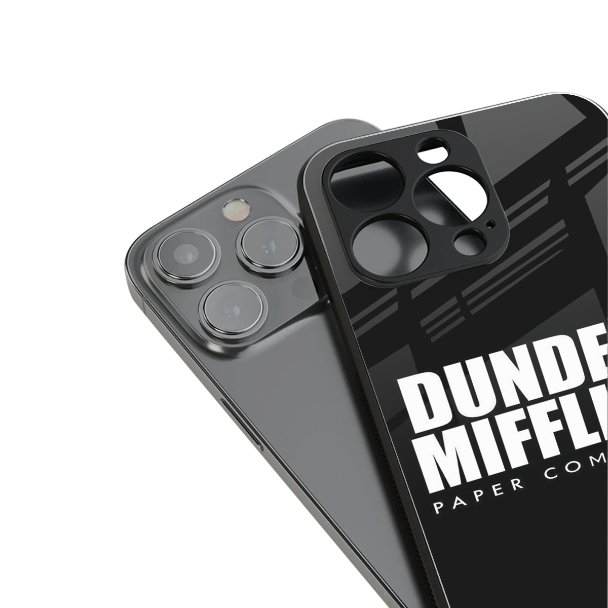 dunder mifflin back phone cover | glass case for iphone 16 plus