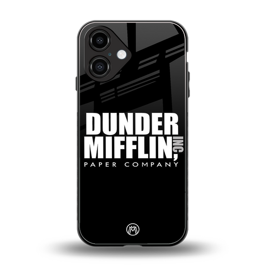 dunder mifflin back phone cover | glass case for iphone 16