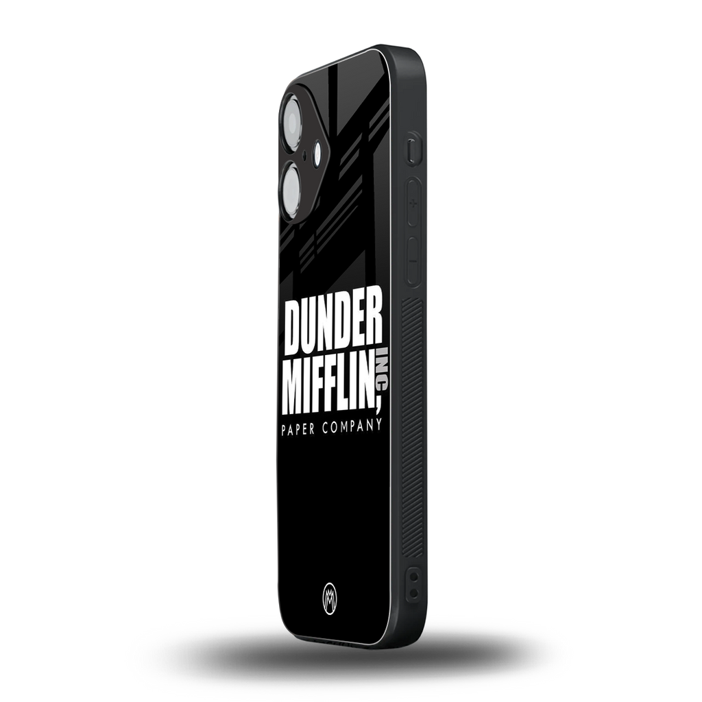 dunder mifflin back phone cover | glass case for iphone 16