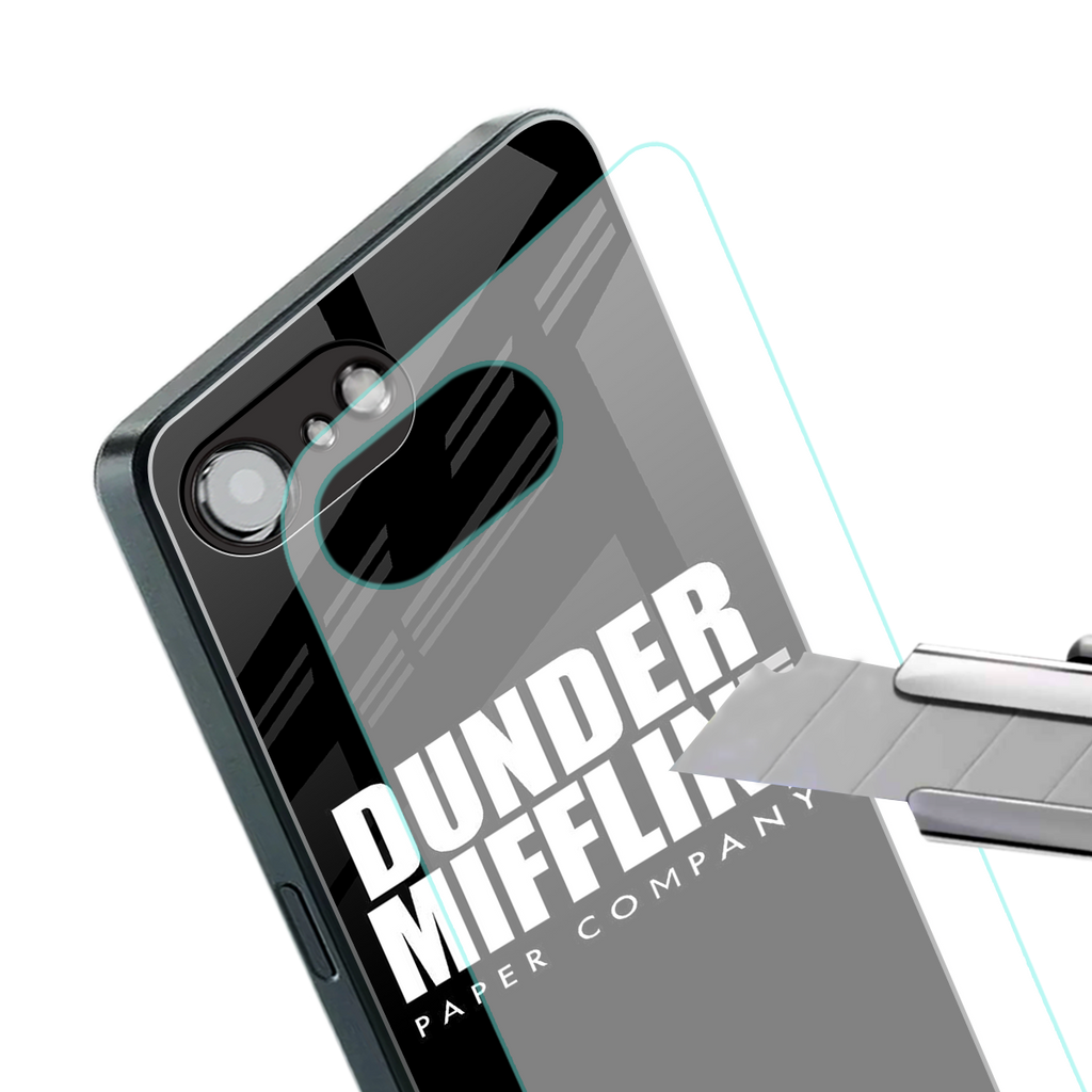 dunder mifflin back phone cover | glass case for iphone 16e
