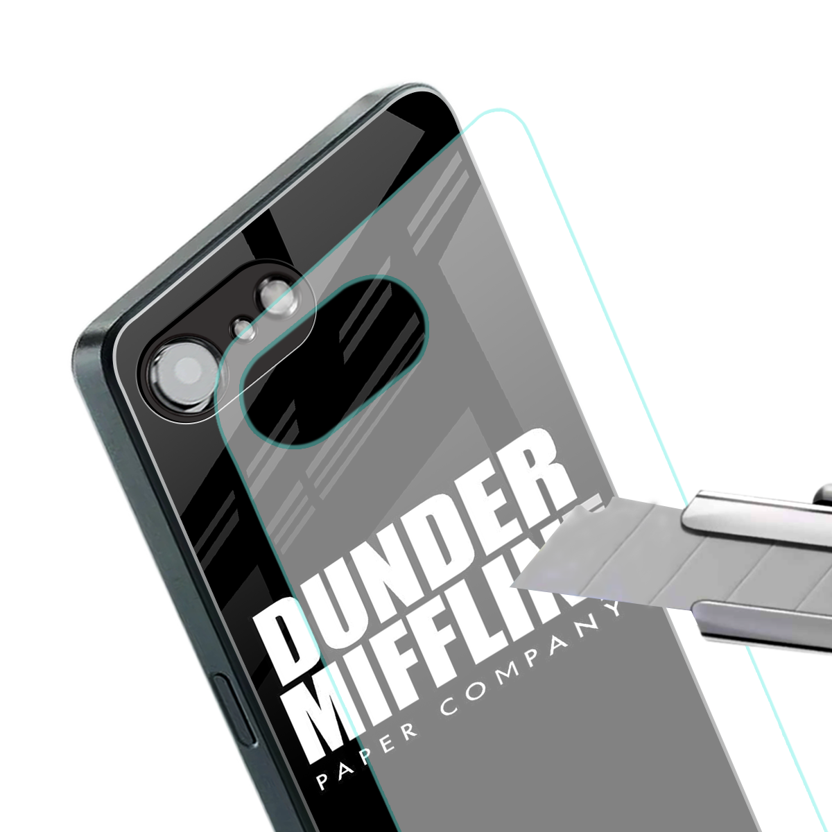 dunder mifflin back phone cover | glass case for iphone 16e