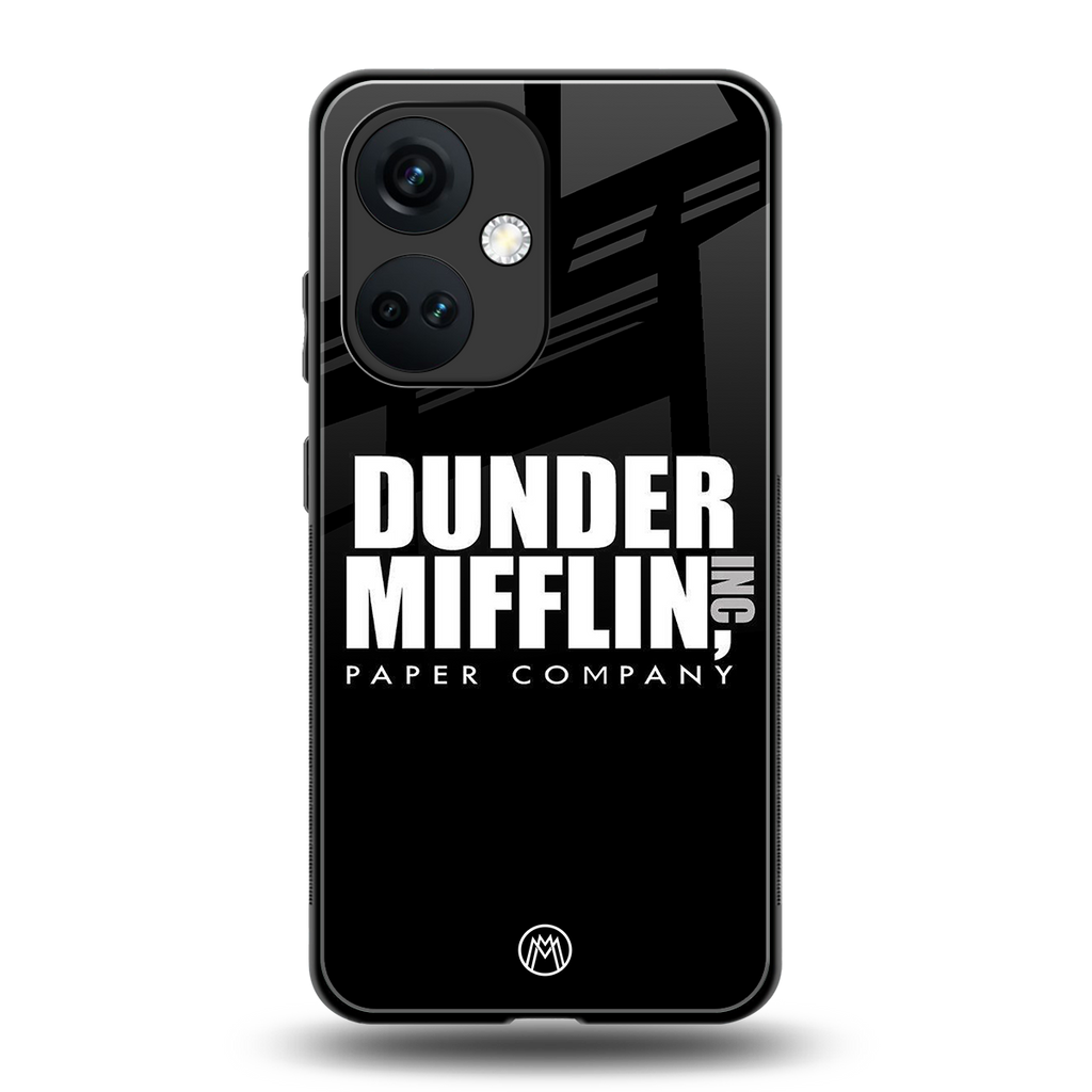 dunder mifflin back phone cover | glass case for oneplus nord ce 3