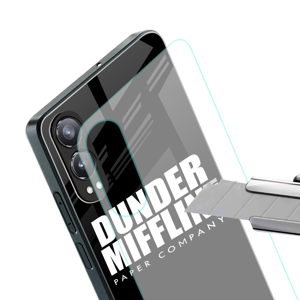 dunder mifflin back phone cover | glass case for oneplus nord ce 4 lite