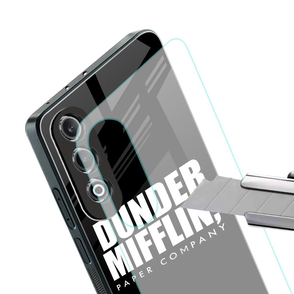 dunder mifflin back phone cover | glass case for oneplus nord ce 4