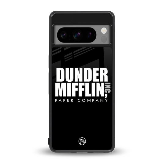 dunder mifflin back phone cover | glass case for google pixel 8 pro