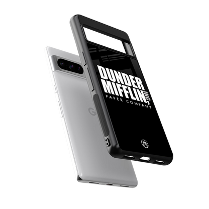 dunder mifflin back phone cover | glass case for google pixel 8 pro