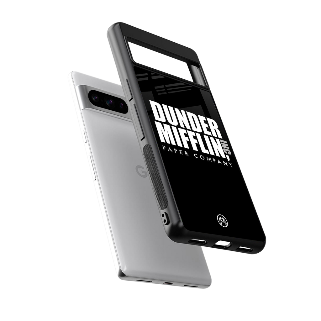 dunder mifflin back phone cover | glass case for google pixel 8 pro