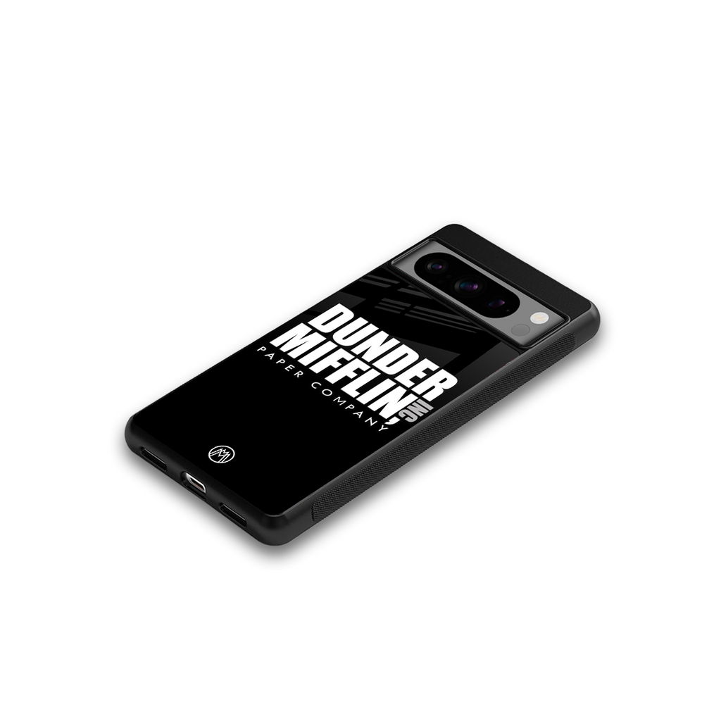 dunder mifflin back phone cover | glass case for google pixel 8 pro