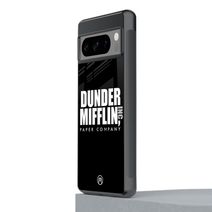 dunder mifflin back phone cover | glass case for google pixel 8 pro