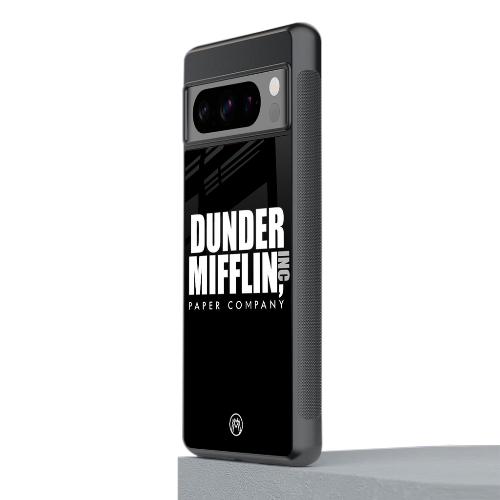 dunder mifflin back phone cover | glass case for google pixel 8 pro