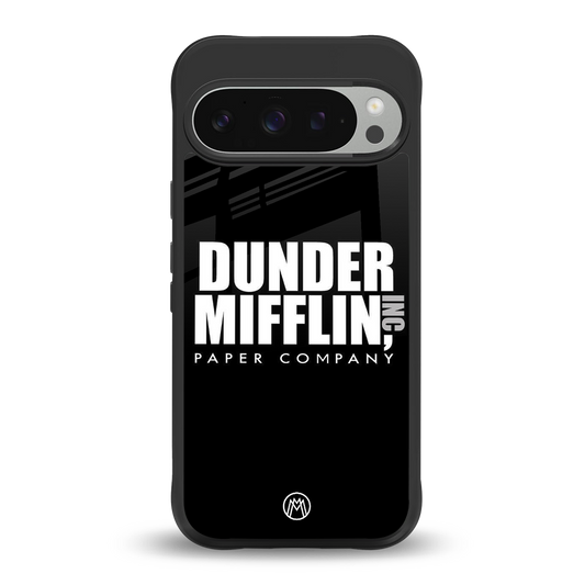 dunder mifflin back phone cover | glass case for google pixel 9 pro xl