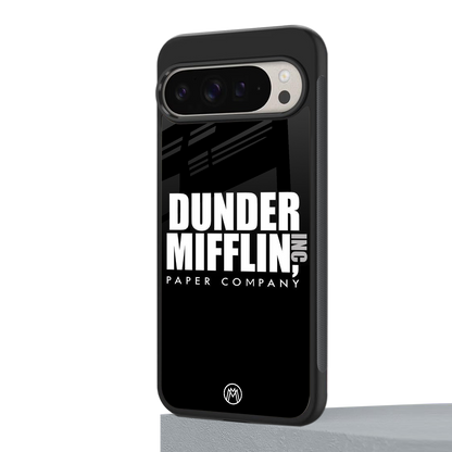dunder mifflin back phone cover | glass case for google pixel 9 pro xl