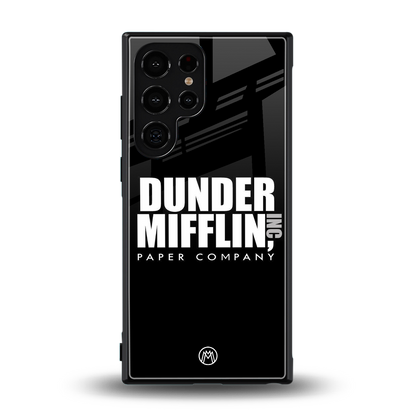 dunder mifflin back phone cover | glass case for samsung galaxy s24 ultra