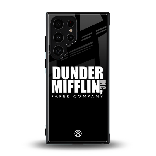 dunder mifflin back phone cover | glass case for samsung galaxy s24 ultra