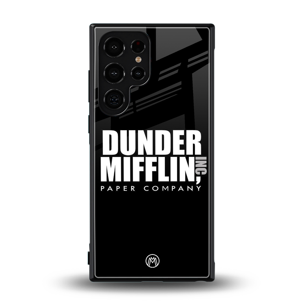 dunder mifflin back phone cover | glass case for samsung galaxy s23 ultra